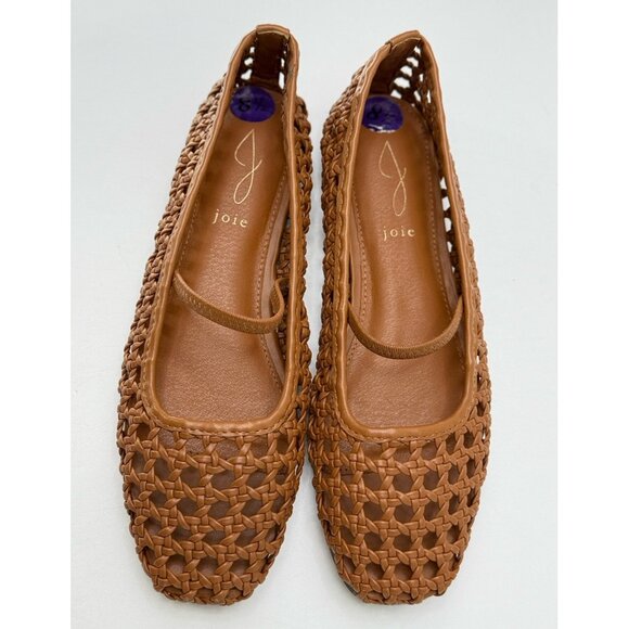 Joie Weavy Brown Ballet Flats with Strap Brown Size 8.5 $228 Beachy Coastal - Picture 2 of 10